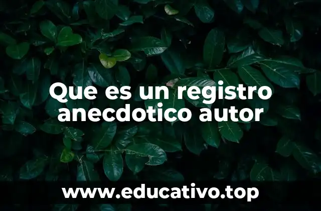 Que es un registro anecdotico autor