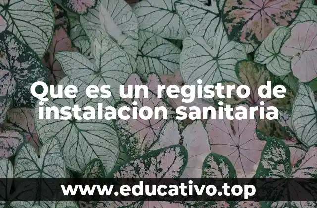 Que es un registro de instalacion sanitaria