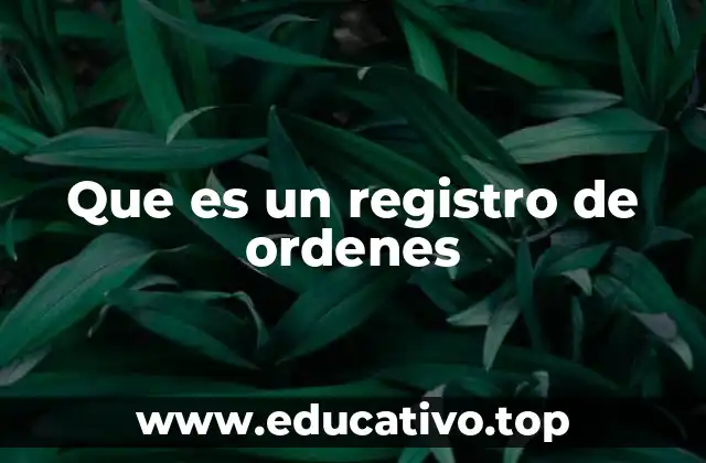 Que es un registro de ordenes