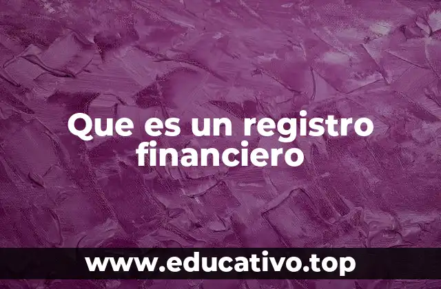 Que es un registro financiero