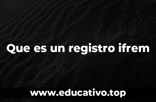 Que es un registro ifrem