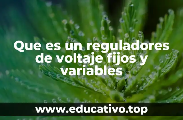 Que es un reguladores de voltaje fijos y variables