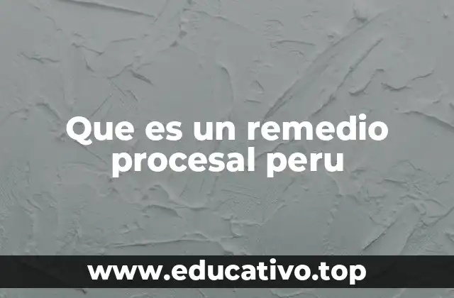 Que es un remedio procesal peru
