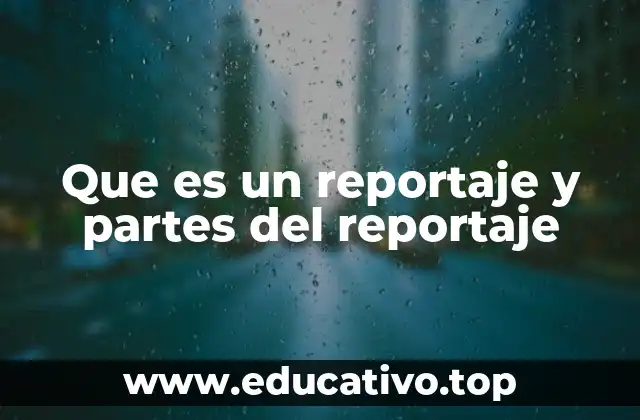 Que es un reportaje y partes del reportaje