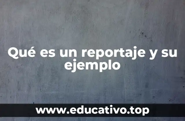 Qué es un reportaje y su ejemplo