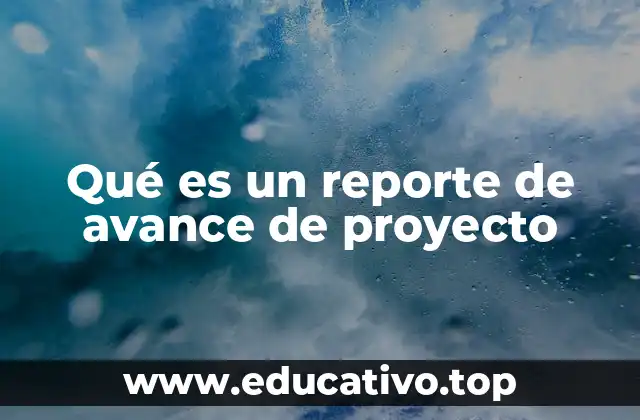 Qué es un reporte de avance de proyecto