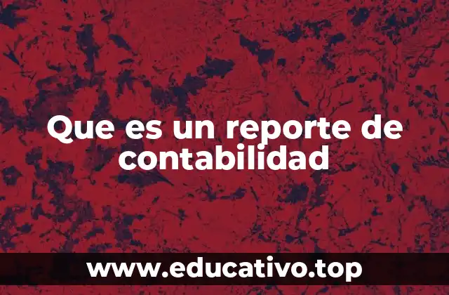 Que es un reporte de contabilidad
