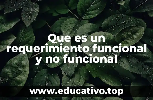 Que es un requerimiento funcional y no funcional