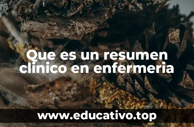 Que es un resumen clinico en enfermeria