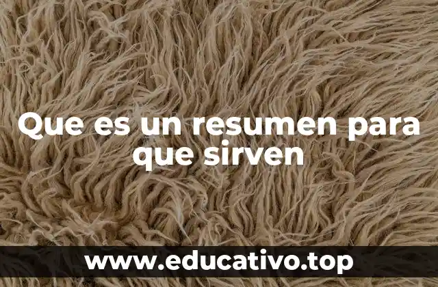 Que es un resumen para que sirven