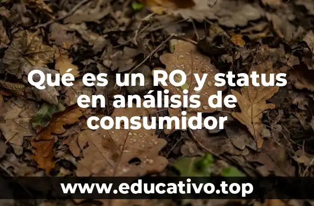 Qué es un RO y status en análisis de consumidor