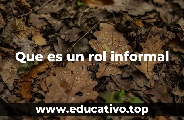 Que es un rol informal