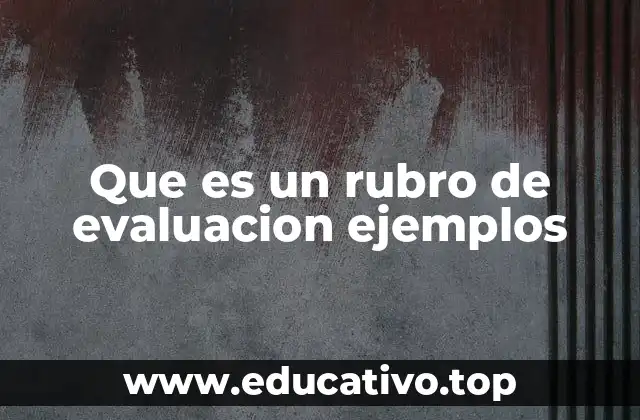 Que es un rubro de evaluacion ejemplos
