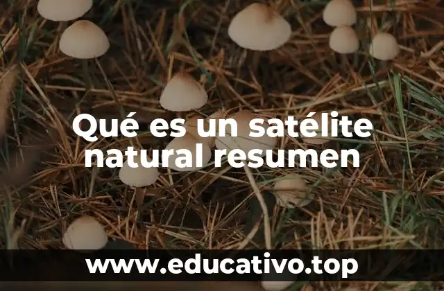 Qué es un satélite natural resumen