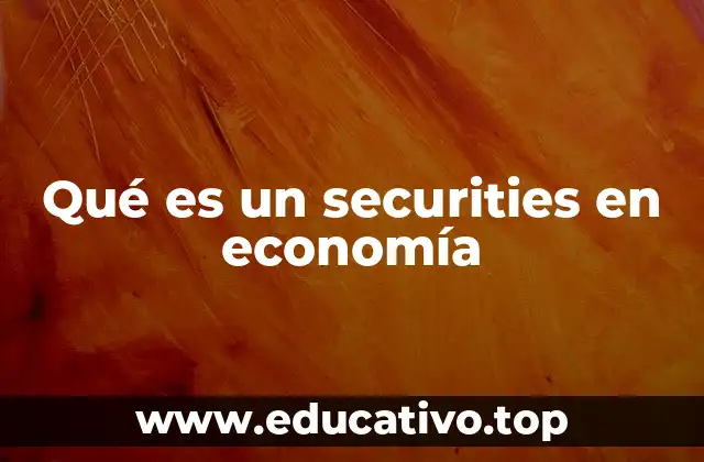 Qué es un securities en economía