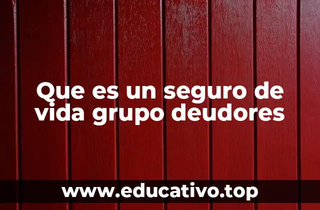 Que es un seguro de vida grupo deudores