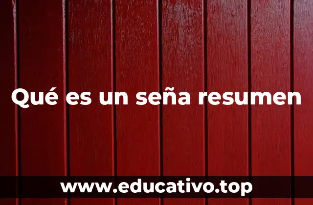Qué es un seña resumen