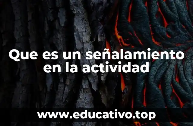Que es un señalamiento en la actividad
