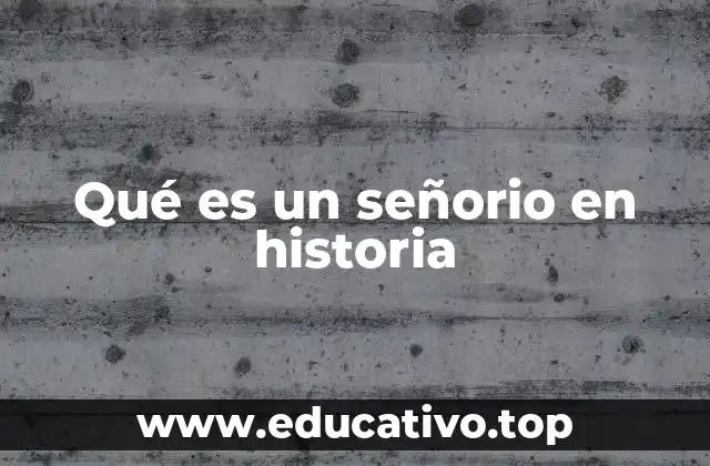 Qué es un señorio en historia