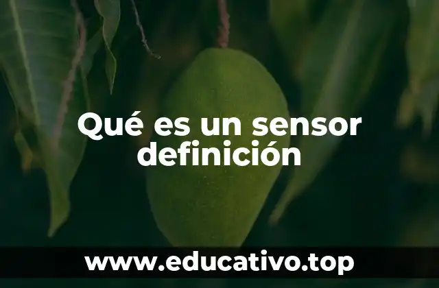 Qué es un sensor definición
