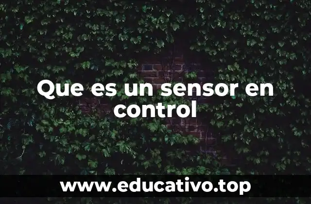 Que es un sensor en control