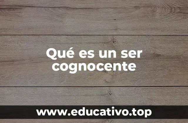 Qué es un ser cognocente