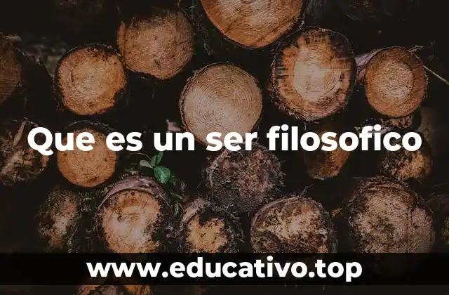 Que es un ser filosofico