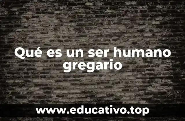 Qué es un ser humano gregario