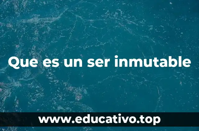 Que es un ser inmutable