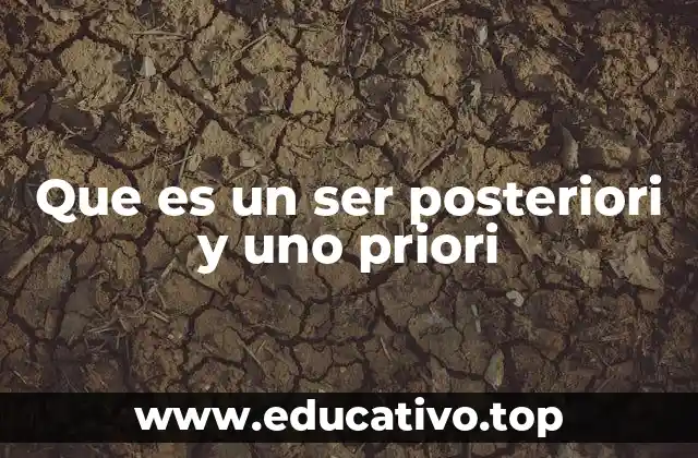 Que es un ser posteriori y uno priori