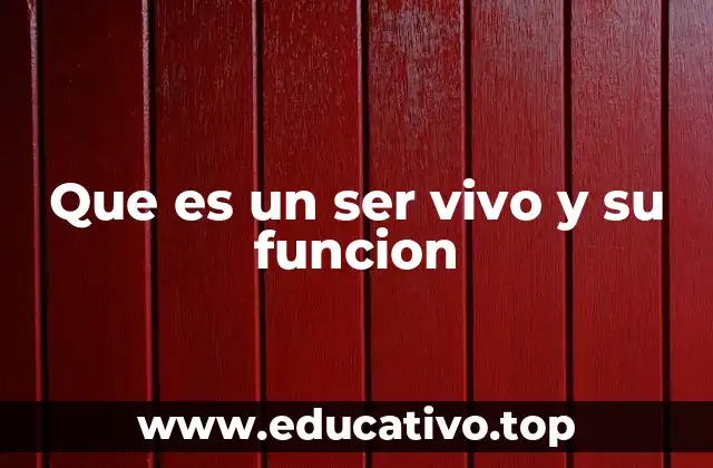 Que es un ser vivo y su funcion