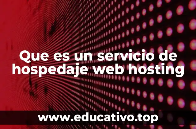 Que es un servicio de hospedaje web hosting