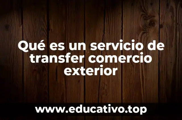 Qué es un servicio de transfer comercio exterior