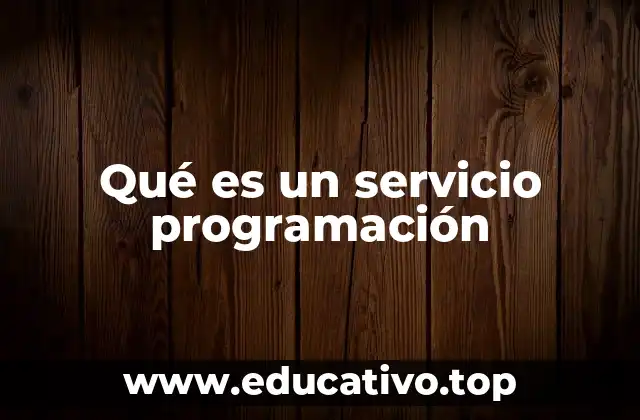 Qué es un servicio programación