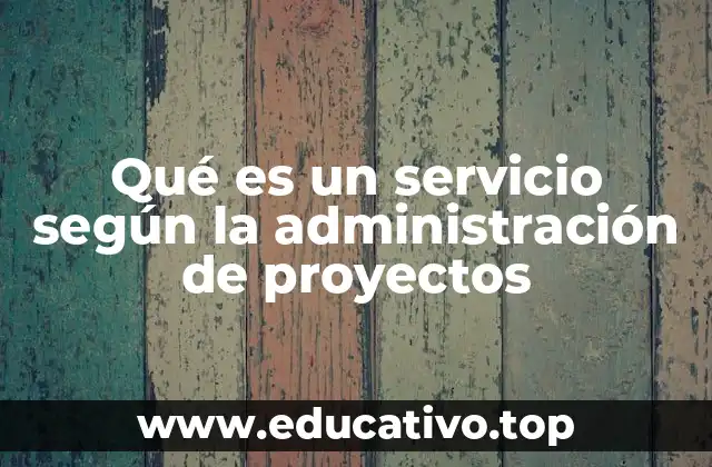 Qué es un servicio según la administración de proyectos