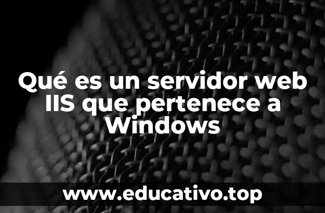 Qué es un servidor web IIS que pertenece a Windows