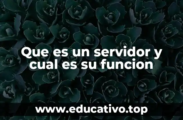 Que es un servidor y cual es su funcion