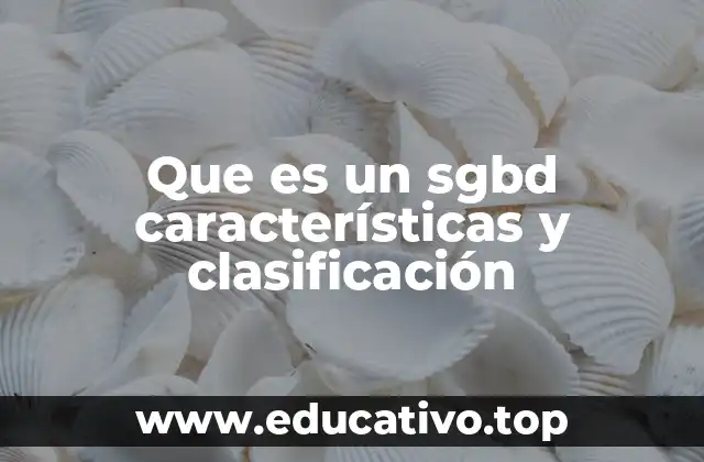 Que es un sgbd características y clasificación