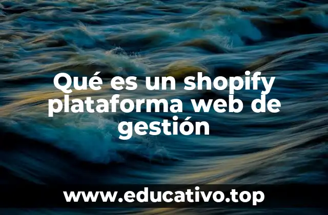Qué es un shopify plataforma web de gestión