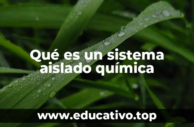 Qué es un sistema aislado química