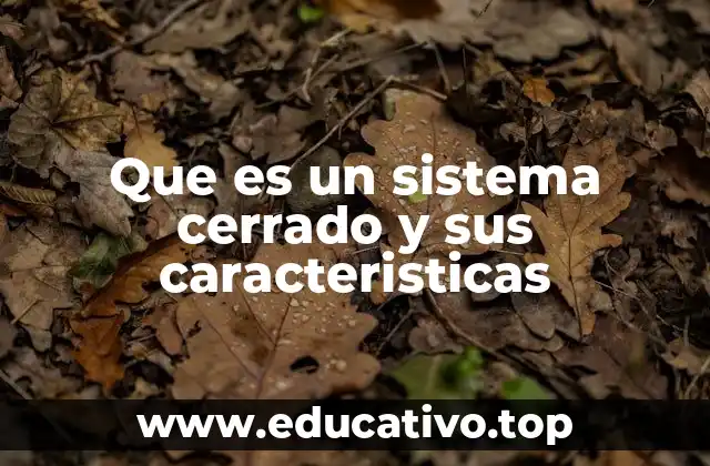 Que es un sistema cerrado y sus caracteristicas