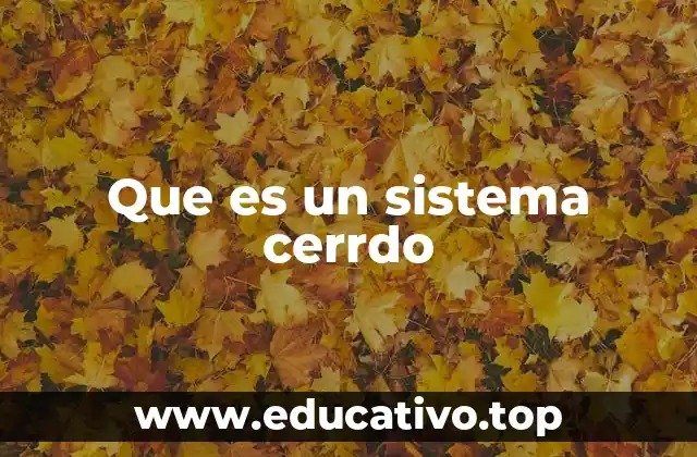 Que es un sistema cerrdo