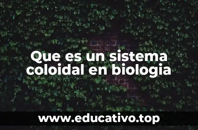 Que es un sistema coloidal en biologia