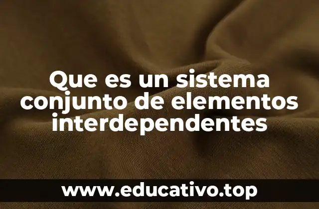 Que es un sistema conjunto de elementos interdependentes