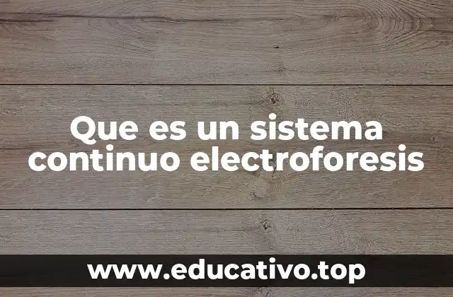 Que es un sistema continuo electroforesis