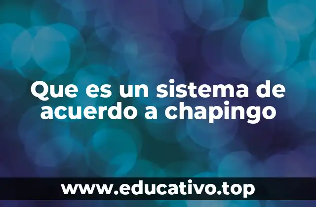 Que es un sistema de acuerdo a chapingo
