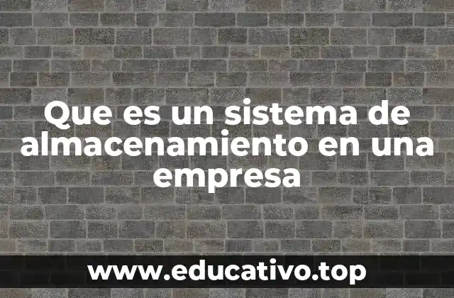Que es un sistema de almacenamiento en una empresa