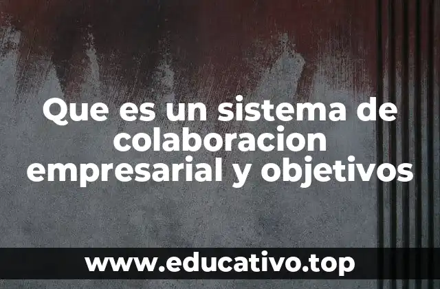 Que es un sistema de colaboracion empresarial y objetivos