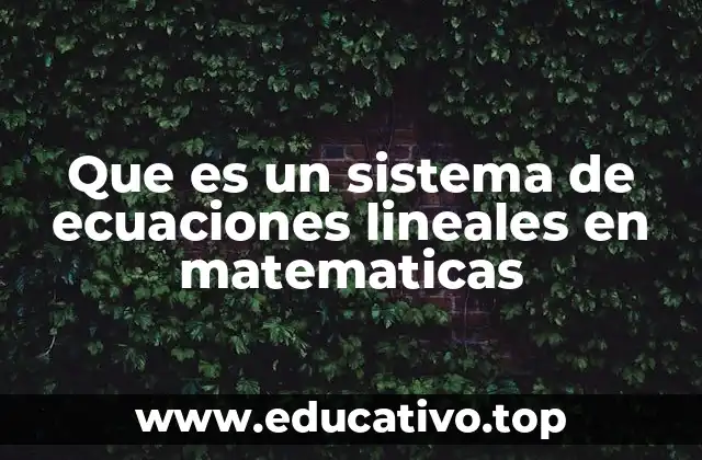 Que es un sistema de ecuaciones lineales en matematicas