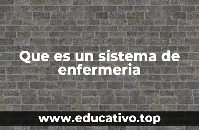 Que es un sistema de enfermeria
